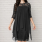 ?? LIMITED TIME 50% OFF! ?? Women's Elegant High-Low Hem Lace Overlay Dress – Stunning Lace Detail & Trendy Silhouette ??