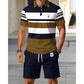📢 LIMITED TIME 50% OFF! 👕 Men's Striped T-Shirt & Shorts 2-Piece Set – Breathable Knit Fabric & Adjustable Drawstring Waist ⏰🔥