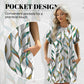 💃 LAST DAY 50% OFF! 🌐 Loose Fit Short Sleeve Dress with Versatile Print Designs – Trendy Prints & Functional Side Pockets 🌸