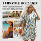 💃 LAST DAY 50% OFF! 🌐 Loose Fit Short Sleeve Dress with Versatile Print Designs – Trendy Prints & Functional Side Pockets 🌸