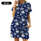 💃 LAST DAY 50% OFF! 🌐 Loose Fit Short Sleeve Dress with Versatile Print Designs – Trendy Prints & Functional Side Pockets 🌸