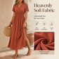 Women's Summer V-Neck Side Slit Maxi Dress – Polyester – Flowy Silhouette for Casual & Vacation Wear 🌸