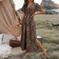 Women's Summer V-Neck Side Slit Maxi Dress – Polyester – Flowy Silhouette for Casual & Vacation Wear 🌸