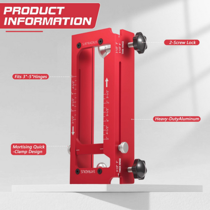 📐 Hinge Mortise Jig Kit – Adjustable, Durable Aluminum & Easy Clamping 🔩
