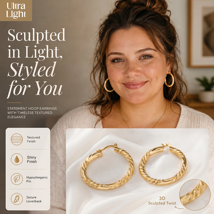 💫 50% OFF! ✨ Women's Elegant Twisted Hoop Earrings – Stylish Spiral Design, Lightweight Comfort & Premium Finish – Versatile Accessory for Daily Wear & Special Occasions 💍