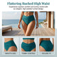 🌸 LIMITED TIME 50% OFF! ⏰ Women's High-Waisted Ruched Bikini Set – V-Neck Wrap Top & Tummy Control Bottom 👙