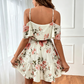 🎉 LIMITED TIME 50% OFF! 🌸 Boho Floral Sundress – Cold Shoulder Design & Ruffle Trim Details 🌼