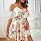 🎉 LIMITED TIME 50% OFF! 🌸 Boho Floral Sundress – Cold Shoulder Design & Ruffle Trim Details 🌼