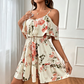 🎉 LIMITED TIME 50% OFF! 🌸 Boho Floral Sundress – Cold Shoulder Design & Ruffle Trim Details 🌼