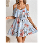 🎉 LIMITED TIME 50% OFF! 🌸 Boho Floral Sundress – Cold Shoulder Design & Ruffle Trim Details 🌼