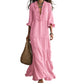 📢 LIMITED TIME 50% OFF! ⏰ Women Ruffle V-Neck Tiered Maxi Dress – Breezy Comfort & Feminine Charm 🌸
