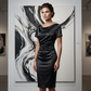 🎉 LIMITED TIME 50% OFF! 💎 Women's Elegant Satin Ruched Bodycon Dress – Cowl Neckline & Slimming Side Ruching ✨
