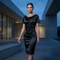 🎉 LIMITED TIME 50% OFF! 💎 Women's Elegant Satin Ruched Bodycon Dress – Cowl Neckline & Slimming Side Ruching ✨