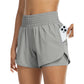 📢 LIMITED TIME 50% OFF! ⏰ Women Athletic Yoga Shorts – Double Layer Gym Shorts with High Waistband & Side Pocket 🏋️‍♀️