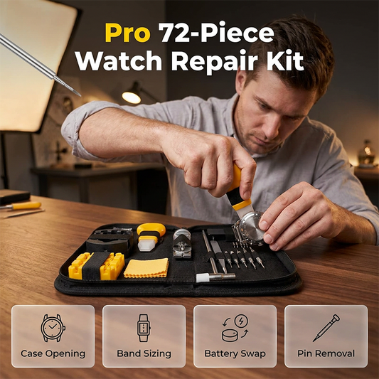 🔥Pro-Favorite🔥Complete 72-Piece Watch Repair Kit ⌚ Everything You Need to Fix, Adjust & Revive Your Watch – All in One Box ✨
