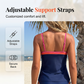 ⏳ LAST DAY 50% OFF! 📢 Women Two-Piece Tankini Color Block Conservative Swimsuit Set 👙