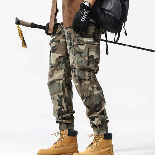 🎉 LIMITED TIME 50% OFF! 👖 Men's Camouflage Cuffed Casual Cargo Pants – Elastic Jogger Fit & Multi-Pocket Design 🌿