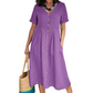🎉 LIMITED TIME 50% OFF! 💕 Flowy Summer Midi Dress – Classic Button Front, Functional Pockets & Premium Cotton Linen – Versatile for Any Casual Summer Outing 🌸