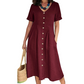 🎉 LIMITED TIME 50% OFF! 💕 Flowy Summer Midi Dress – Classic Button Front, Functional Pockets & Premium Cotton Linen – Versatile for Any Casual Summer Outing 🌸