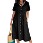 🎉 LIMITED TIME 50% OFF! 💕 Flowy Summer Midi Dress – Classic Button Front, Functional Pockets & Premium Cotton Linen – Versatile for Any Casual Summer Outing 🌸
