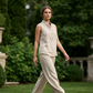 🎉 LIMITED TIME 50% OFF! 💕 Women's Minimalist Sleeveless Top & Wide-Leg Pants Set – Stand Collar & Relaxed Fit 🌸