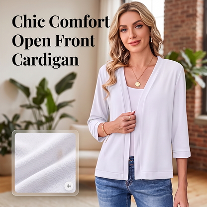 🎉 LIMITED TIME 50% OFF! ✨ Women's 3/4 Sleeve Open Front Cardigan – Light Casual Knit Outerwear & Soft Premium Blend 🤎