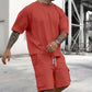📢 LIMITED TIME 50% OFF! ⏰ Men's Casual Short Sleeve T-Shirt Shorts Set – Soft Breathable Fabric & Relaxed Fit ☀️