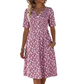 🎉 LIMITED TIME 50% OFF! 🔥 Women's Casual V-Neck Print Dress with Pockets – Floral Design & Functional Side Pockets 🌸