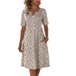 🎉 LIMITED TIME 50% OFF! 🔥 Women's Casual V-Neck Print Dress with Pockets – Floral Design & Functional Side Pockets 🌸
