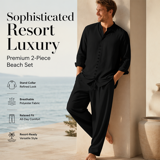 🔥 Pro-Favorite Men's Minimalist Casual Shirt and Pants Set – Blended Material – Breathable ☀️
