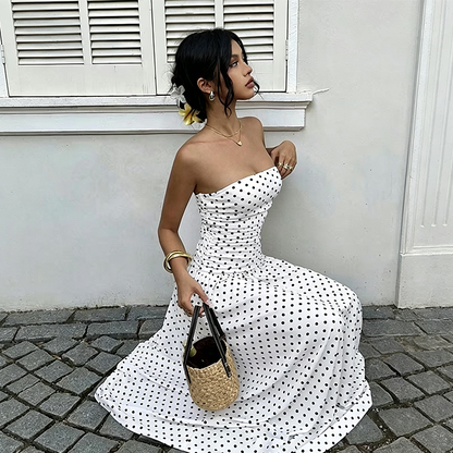 🎉 LIMITED TIME 50% OFF! 💞 Women's Off-Shoulder Polka Dot Dress – Timeless Charm & Defined Waist, 46K+ Sold! 🌸