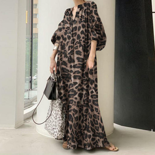 🎉 LIMITED TIME 50% OFF! 💞 Leopard Print Oversized Maxi Shirt Dress – Wild Elegance Meets Comfort, 78K+ Sold! 🐆