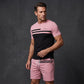 🔥 Pro-Favorite Men's Casual Short Sleeve T-Shirt & Drawstring Shorts Set – Polyester – Breathable ☀️
