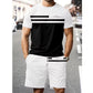 🔥 Pro-Favorite Men's Casual Short Sleeve T-Shirt & Drawstring Shorts Set – Polyester – Breathable ☀️