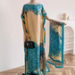 🔥Women's Printed Shawl & Maxi Dress Set – Polyester – Ethnic-Inspired Print & Versatile 2-in-1 Design for Casual & Formal Wear 🌸