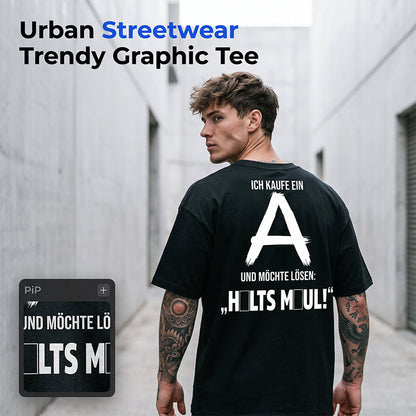 🔥 Pro-Favorite Men's Short-Sleeved T-Shirt with Back Lettering Print – Premium Blend – Breathable 🎯
