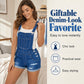 🎉 LIMITED TIME 50% OFF! 👖 Women's Casual Denim Short Overalls – Relaxed Fit Pocket Style 💙