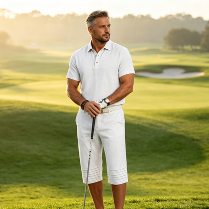 🔥 Pro-Favorite Men's Summer Shirt & Crop Pants Set – Polyester – Breathable ☀️