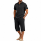 🔥 Pro-Favorite Men's Summer Shirt & Crop Pants Set – Polyester – Breathable ☀️