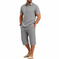 🔥 Pro-Favorite Men's Summer Shirt & Crop Pants Set – Polyester – Breathable ☀️