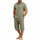 🔥 Pro-Favorite Men's Summer Shirt & Crop Pants Set – Polyester – Breathable ☀️