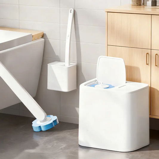 🚽 50% OFF! ✨ Disposable Toilet Brush Set – Auto-Flip Lid, 18 Scented Refill Heads & Integrated Cleaner – Use & Toss, No Messy Hands – Hygienic Bathroom Essential 🧼