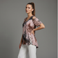 🎉 LIMITED TIME 50% OFF! 👚 Women's Summer V-Neck Printed Top – Strappy Cutout Shoulders & Lace-Up Side Slits ❤️