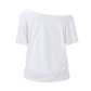🎉 LIMITED TIME 50% OFF! 👚 Women's Casual Off-Shoulder T-Shirt – Asymmetrical Neckline & Drop-Shoulder Sleeves 🌸