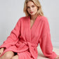 🎉 LIMITED TIME 50% OFF! 🧥 Women's Belted V-Neck Loungewear Coat – Versatile Robe-Cardigan Design with Self-Tie Belt 🤍