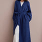 🎉 LIMITED TIME 50% OFF! 🧥 Women's Belted V-Neck Loungewear Coat – Versatile Robe-Cardigan Design with Self-Tie Belt 🤍