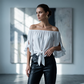 🎉 LIMITED TIME 50% OFF! 💞 Women Casual Off Shoulder Sweet Bow Tie Front Summer Blouse – Breezy Summer Elegance 🌸