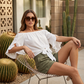 🎉 LIMITED TIME 50% OFF! 💞 Women Casual Off Shoulder Sweet Bow Tie Front Summer Blouse – Breezy Summer Elegance 🌸