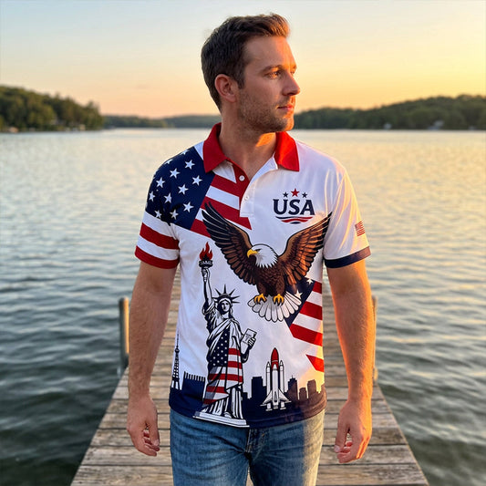 🔥 Pro-Favorite Men's Classic Fit Short Sleeve T-Shirt – Polyester – Breathable 🇺🇸