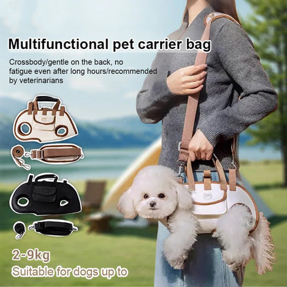 🐾 50% OFF! ✨ Breathable Hands-Free Pet Carrier Sling with Padded Shoulder Strap – Multi-Way Crossbody Front Chest Pouch, Internal Anti-Escape Safety Leash, Cooling 3D Air-Mesh & Quick-Access Pocket – 3 Sizes 2 Colors for Small Dogs Cats 🐕